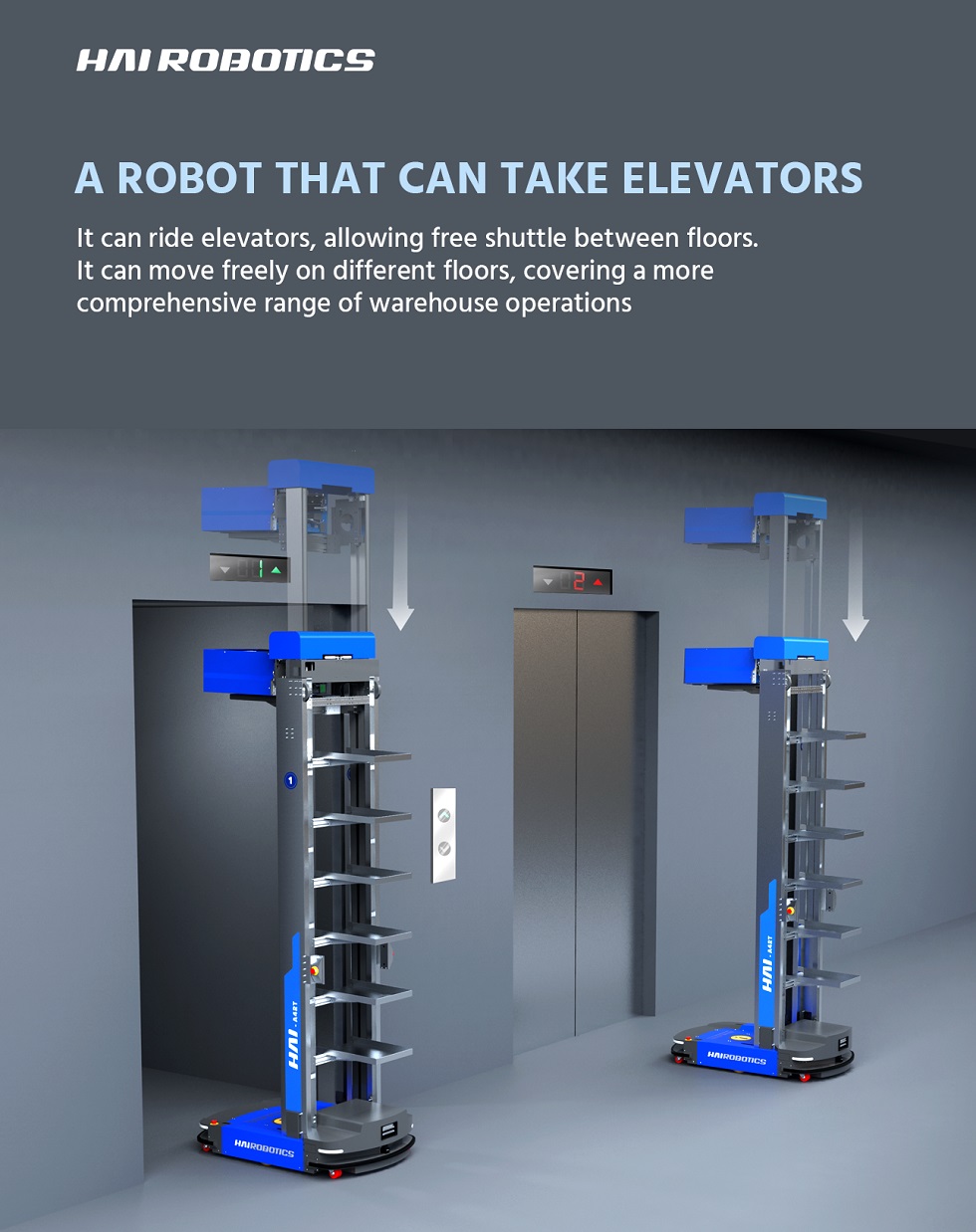 エレベーターに乗れるロボット